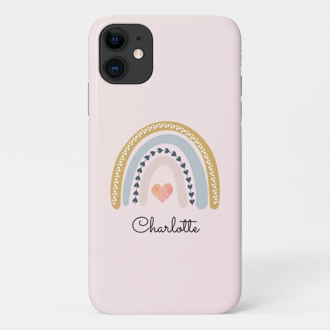 Personalised Boho Watercolor Rainbow Case-Mate iPhone Case (Back)