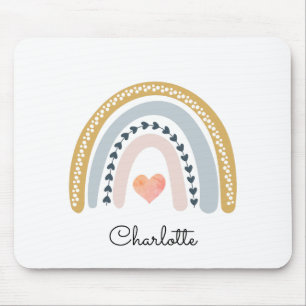 Personalised Boho Watercolor Rainbow  Mouse Mat