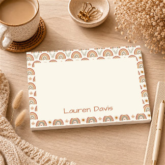 Personalised Boho Watercolor Rainbow  Post-it Notes