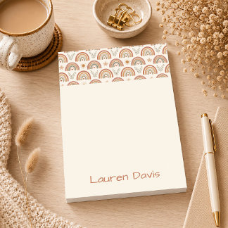 Personalised Boho Watercolor Rainbow  Post-it Notes