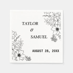 Personalised Boho Wedding Cocktail Paper  Napkin