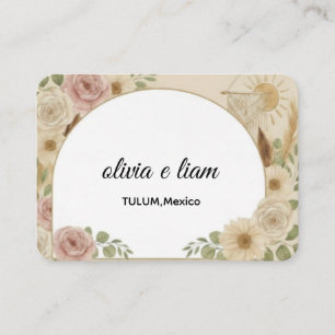Personalised Boho Wedding Flat Place Cards   Custo