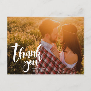 Personalised, boho, Wedding Thank you Script Announcement Postcard