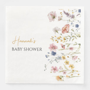 Personalised Boho Wildflower Baby Shower Napkin