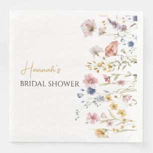 Personalised Boho Wildflower Bridal Shower Napkin