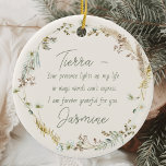 Personalised Boho Wildflower Friendship Christmas Ceramic Tree Decoration<br><div class="desc">Celebrate your cherished friendship this holiday season with the Personalised Boho Wildflower Friendship Christmas Ceramic Ornament. Adorned with a beautiful boho wildflower design, this ornament offers a unique and personal touch to your holiday decor. The custom personalisation allows you to include a heartfelt message to your best friend, making it...</div>