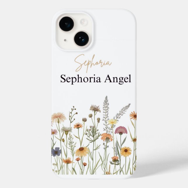 Personalised Boho Wildflower Phone Case Customname (Back)