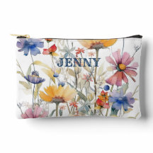 Personalised Boho Wildflowers Print Cut Sew Bag