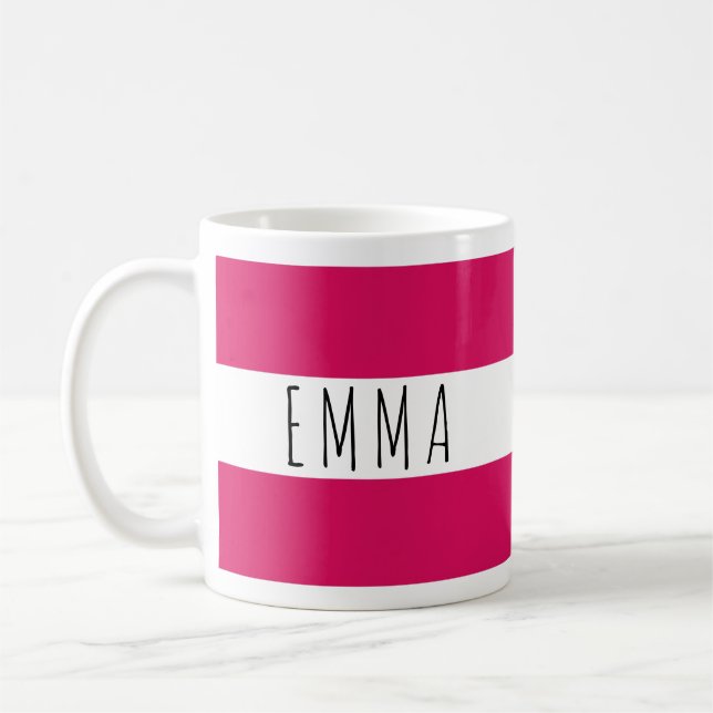 Personalised Bold Name Custom Modern Colour Block Coffee Mug (Left)