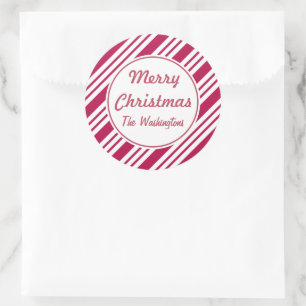 Personalised Bold Peppermint Christmas Stickers