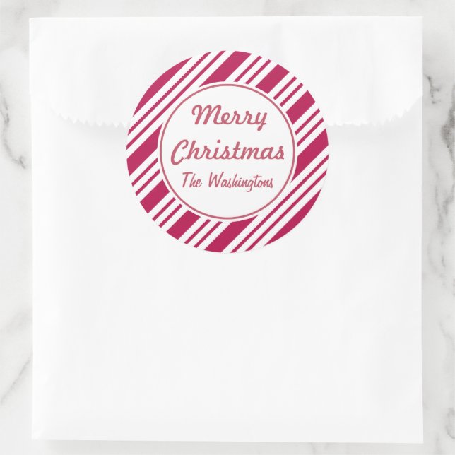 Personalised Bold Peppermint Christmas Stickers (Bag)