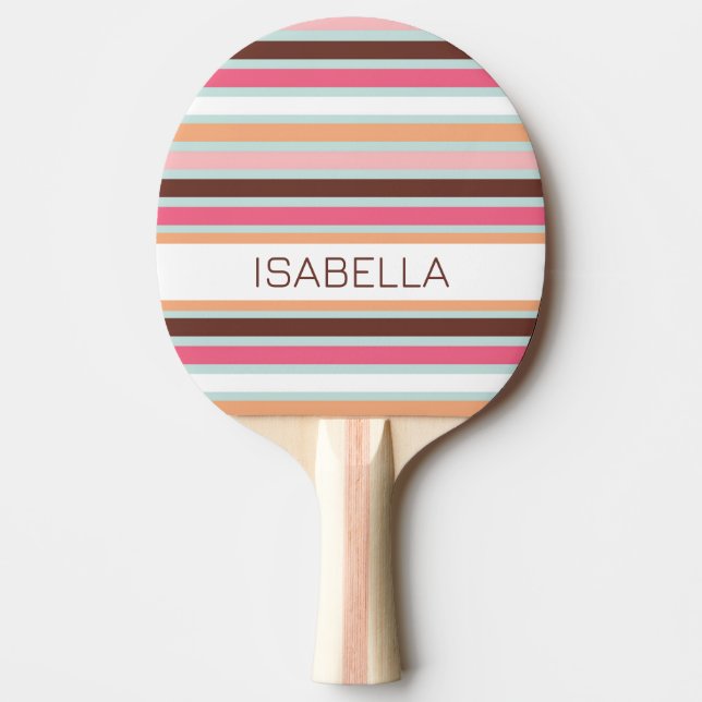 Personalised Bold Stripes Ping Pong Paddle (Front)