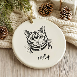 Personalised Bombay Cat Christmas Ceramic Tree Decoration