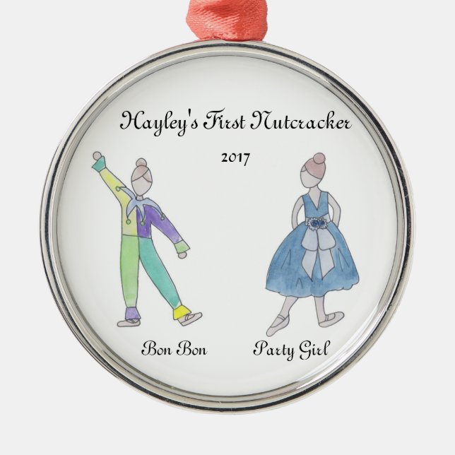 Personalised Bon-Bon/Party Girl Nutcracker Ornamen Metal Tree Decoration (Front)