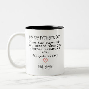 Personalised Bonus Dad Coffee Fathers Day Step Dad Two-Tone Coffee Mug