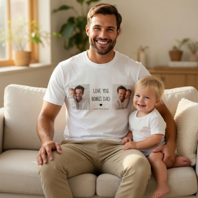 Personalised Bonus Dad Photo  T-Shirt (Creator Uploaded)