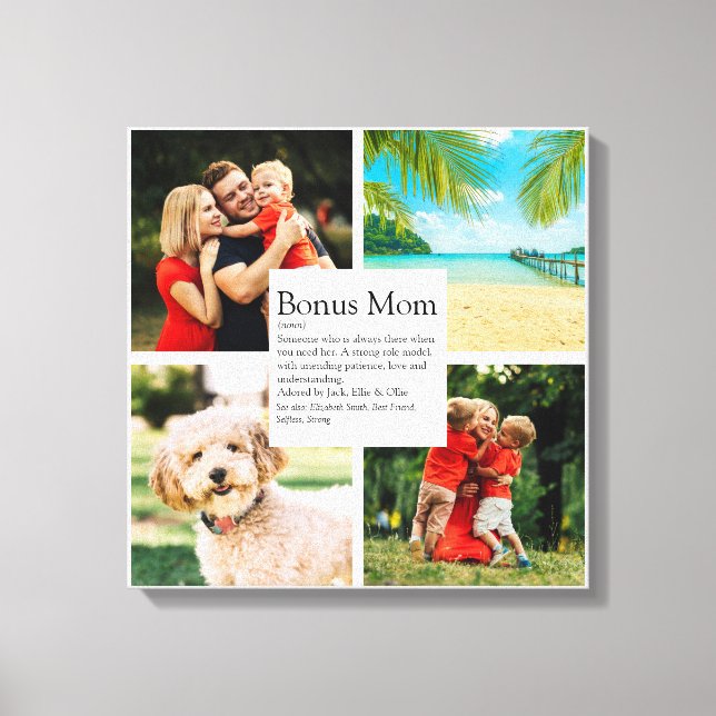 Personalised Bonus Mum Definition 4 Photo Canvas Print (Front)