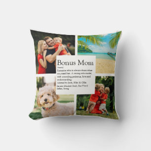 Personalised Bonus Mum Definition 4 Photo Cushion