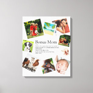 Personalised Bonus Mum Definition 9 Photo Collage Canvas Print