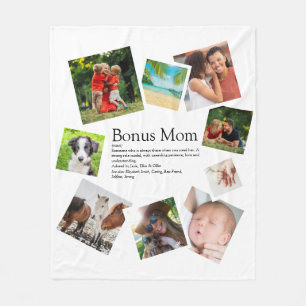 Personalised Bonus Mum Definition 9 Photo Collage Fleece Blanket