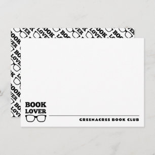Personalised Book Club Flat Note Card