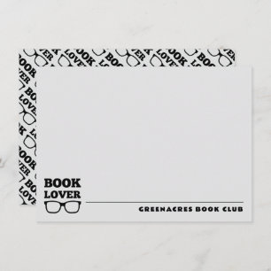 Personalised Book Club Flat Note Card
