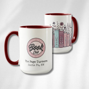 Personalised Book Club Logo & Floral Mug