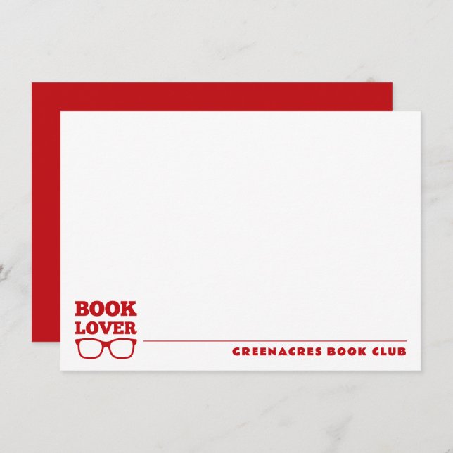 Personalised Book Club Reading Lover Flat Card (Front/Back)