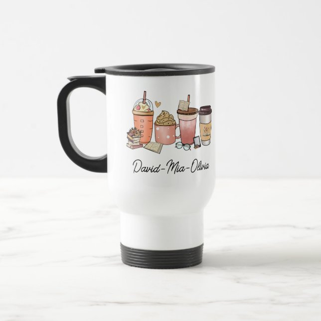 Personalised Book & Coffee Day Mug – Custom Name  (Left)
