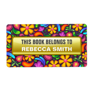 Personalised Book Labels   Floral Bookplate Label