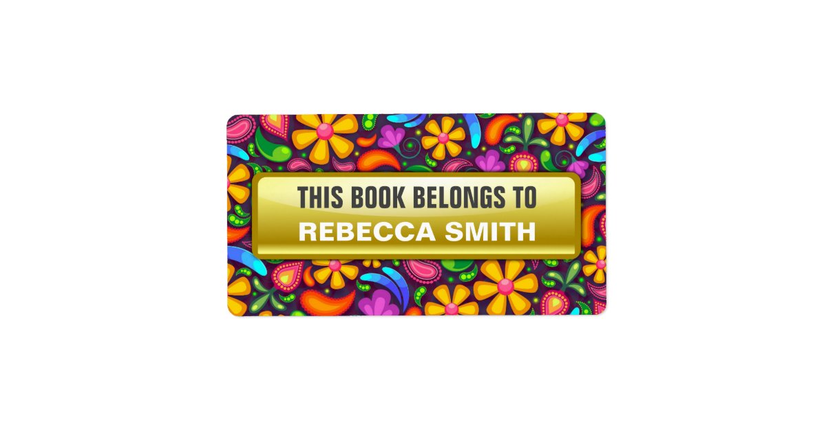 Personalised Book Labels Floral Bookplate Label Zazzle