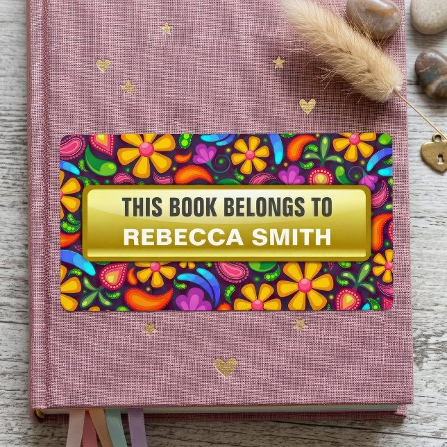 Personalised Book Labels | Floral Bookplate Label (Creator Uploaded)