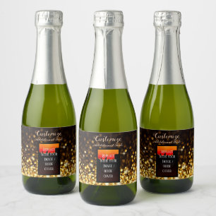 Personalised Book Launch Gold Mini Sparkling Wine Label