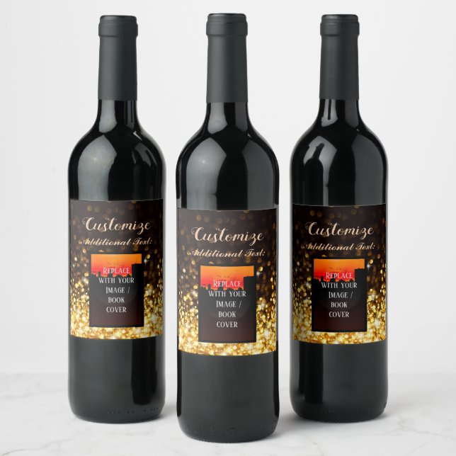 Personalised Book Launch Gold Wine Label (Bottles)