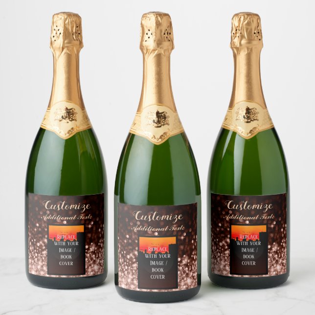 Personalised Book Launch Rose Gold Sparkling Wine Label (Bottles)