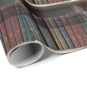 Personalised Book Lover Bookshelf Wrapping Paper