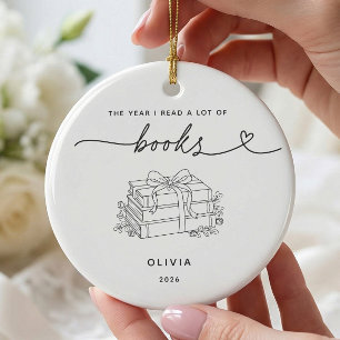Personalised Book Lover Christmas Ornament