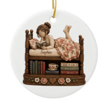 Personalised Book Lover Christmas Ornament