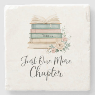 Personalised Book Lover “Just One More Chapter Stone Coaster