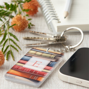 Personalised Book Lover Monogram  Key Ring