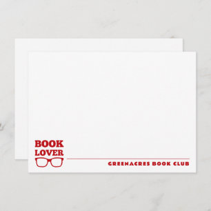 Personalised Book Lover's Book Club Flat Card