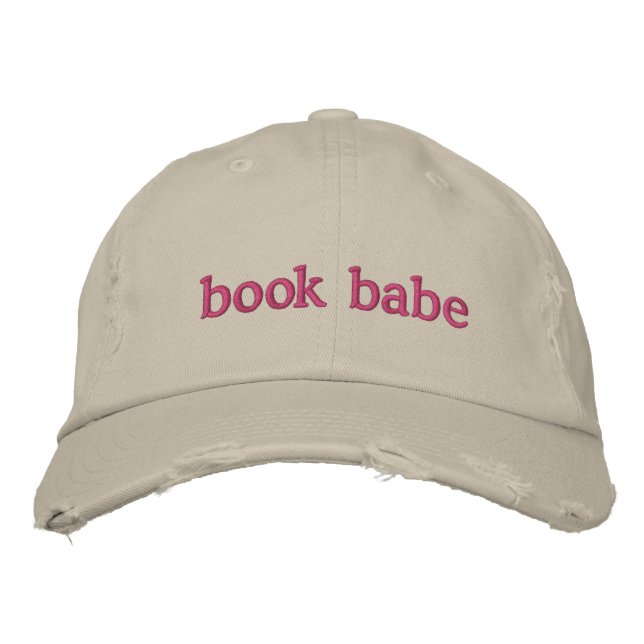 Personalised Book Lovers Bookish Quote Pink Embroidered Hat (Front)