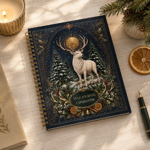 Personalised Book of Yule Deer Spiral Notebook