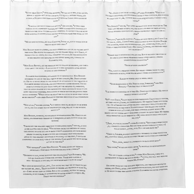 Personalised Book Quote Text Excerpt Shower Curtain (Front)