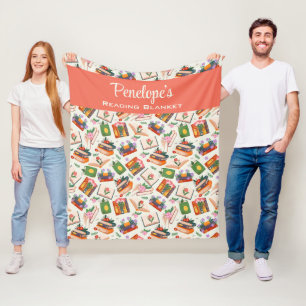 Personalised Book Reading  Fleece Blanket