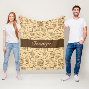 Personalised Book Reading  Fleece Blanket
