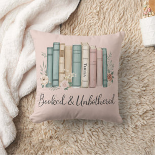 Personalised Booked and Unbothered Book Lover Cushion
