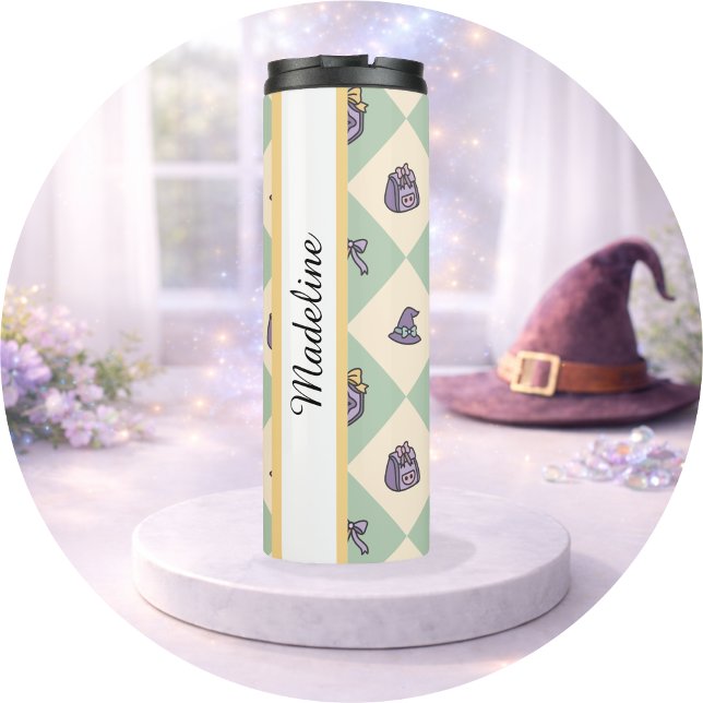 Personalised Bookish Girly Tumbler Wizard Green (Creator Uploaded)