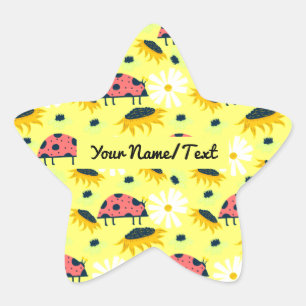 Personalised Bookplate CuteLadybirds  Star Sticker