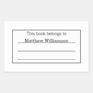 Personalised Bookplate Sticker